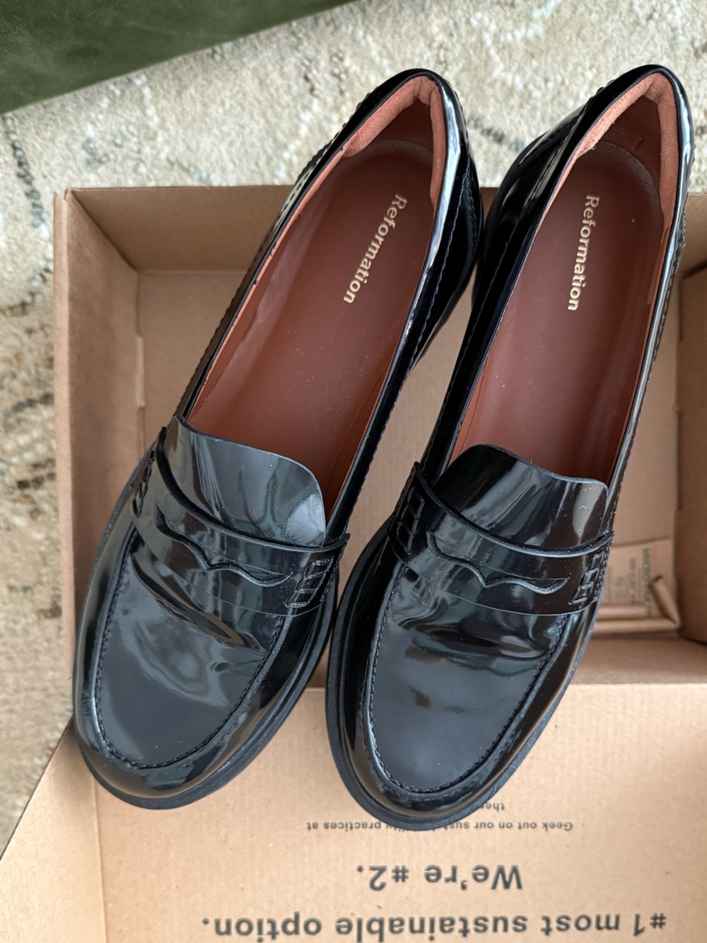 Reformation Agathea Chunky Loafer Black - Size 8